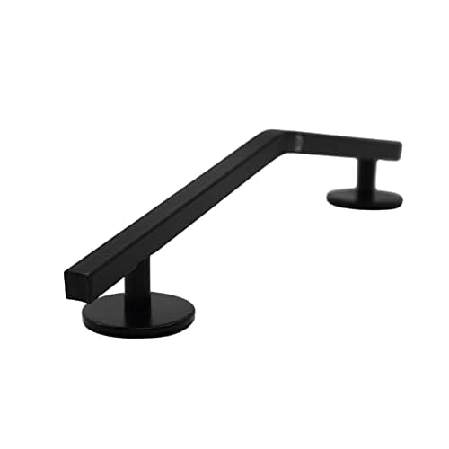 Teak Tuning Straight, Mellow Peak Style Fingerboard Rail, 12" - Custom Designed Premium Solid Steel Construction, Matte Powder Coated Finish in Black - Superior Non-Slip Foam Feet