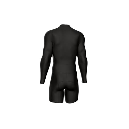 Sparx Long Sleeve Winter Cycling Thermal Skinsuit Pro Team Bicycle Suit Bike Racing Suit Cycle Kit 3D Pad (Black, M)