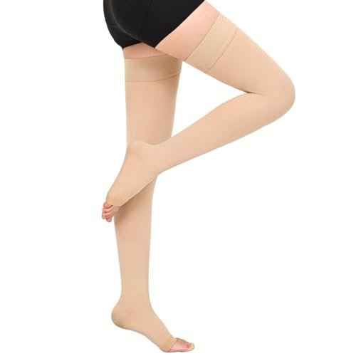 20-30 mmHg Compression Stockings for Women & Men,Thigh High Medical Compression Socks,Support Graduated Compression Hose Sock for Treatment Varicose Veins Swelling-Closed Toe/Open Toe/Footless