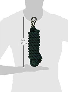 Hamilton 3/4" x 10' Cotton Horse Lead Rope with Bull Snap - Dark Green