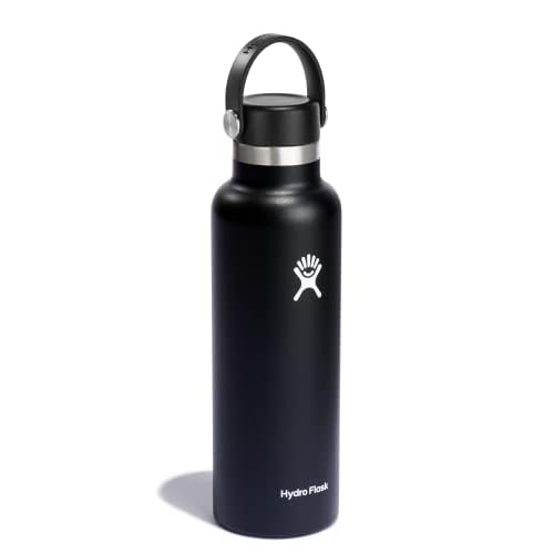 Hydro Flask Water Bottle - Insulated Stainless Steel - Non Spill, Leakproof in 21 Oz Black