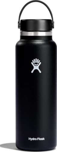 Hydro Flask 40 oz Insulated Water Bottle - Black, Wide Mouth, Leakproof