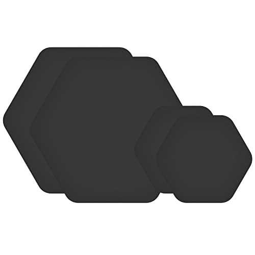 GEAR AID Tenacious Tape Hex ? 2.5¡± & 1.5¡± Repair Patches (4 Patches: Two 2.5¡± & Two 1.5¡±, Black) ? Peel-and-Stick Outdoor Nylon Fabric to Fix Holes and Burns in Down Jackets, Rain Gear and Tents