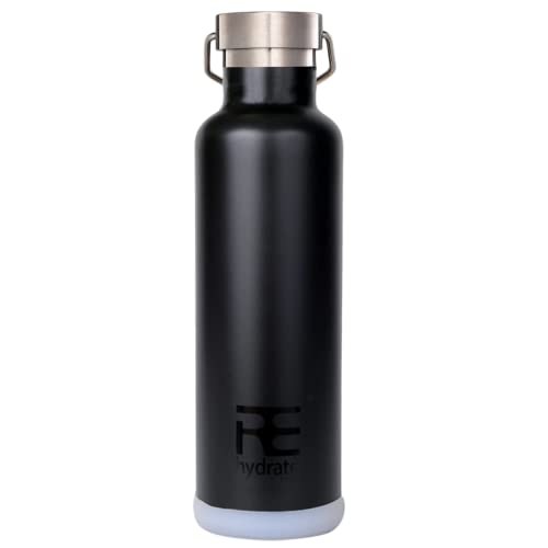 Insulated Water Bottle 25oz with Straw and Bonus Lids - Leak Proof Vacuum Flask for Hot Cold Drinks