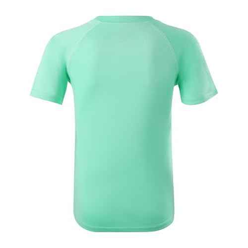 Roadbox Boys Rash Guard Swim Shirt, UPF 50+ Sun Protection Short Sleeve, Quick Dry Rashguard Water Shirt for Kids
