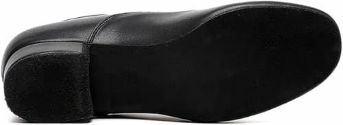 Men's Ballroom Dance Shoes Black Leather Sole Tango Salsa Latin Character Shoe - 10.5