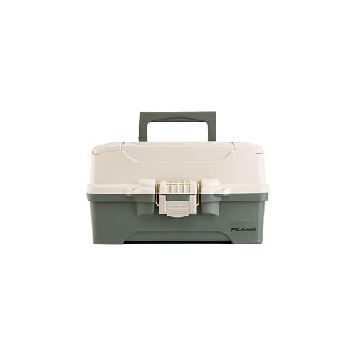 Plano Two-Tray Tackle Box - Green/Tan Portable Fishing Gear Organizer - Two-Tray