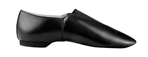 Toddler Leather Jazz Shoe Slip On with Elastic Top - 10.5 Little Kid Black