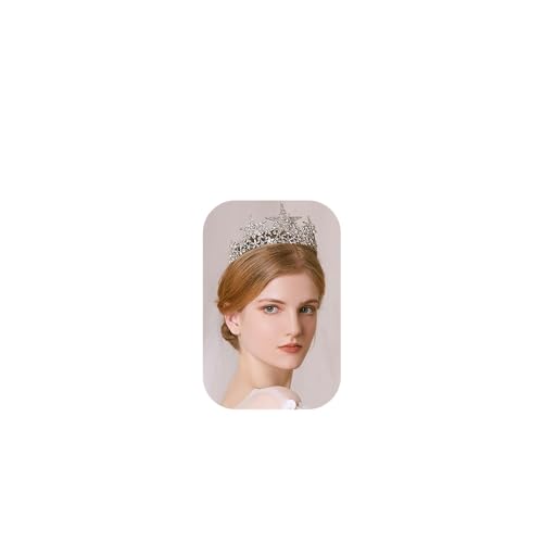 JWICOS Silver Shining Star Princess Tiara Crown for Women and Brides Bridal Hair Accessories for Engagement Wedding Prom Pageant