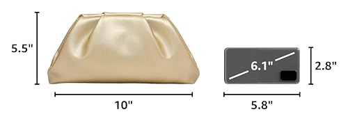 YUWITA Gold Soft PU Leather Clutch Purse for Women Evening Bag - Elegant & Luxurious