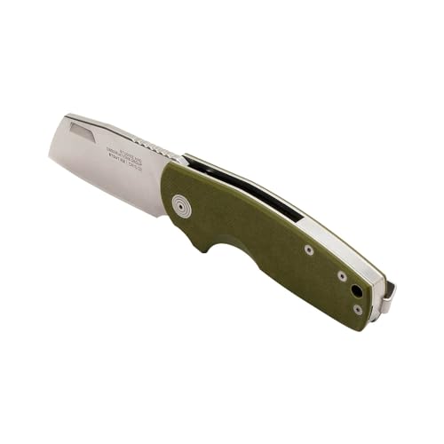 SOG Stout FLK Cleaver Daily Carry Folding Knives | G10 & Steel Handle | CRYO D2 Steel Blade | Short-Blade Frame Lock Folder
