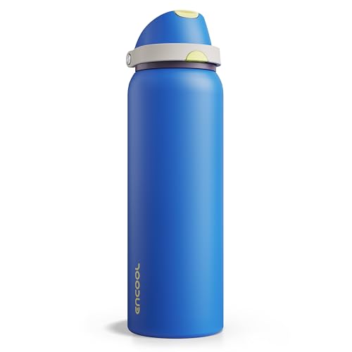 Insulated Stainless Steel Water Bottle with Straw - 40 oz Sapphire