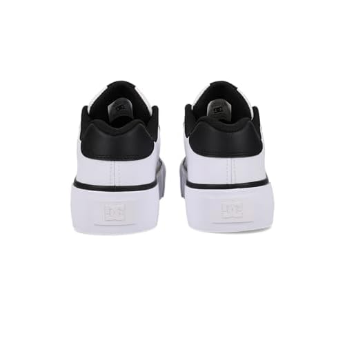 DC Women's Chelsea Platform Sneaker, White/Black, 8.5