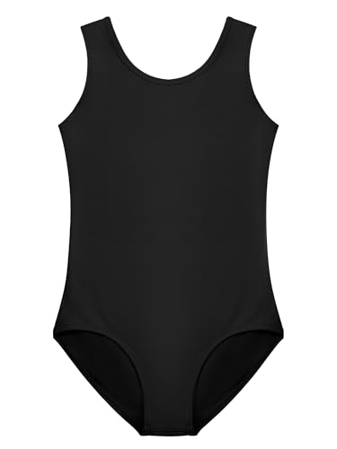 Girls Gymnastics Leotard Ballet Dancewear - Size 10-11 Years, Black