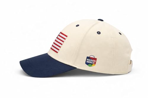 Unisex Baseball Cap with Embroidered American Flag Patch - Adjustable Cotton Hat for Sports Travel & Daily Wear