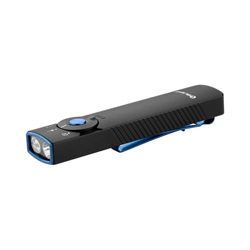 OLIGHT Arkfeld Pro Rechargeable EDC Flat Flashlight with Green Beam, UV and White LED Combo, 1300 Lumens Portable Pocket Lights, Triple Sources for Outdoors Emergency Working (Black CW)