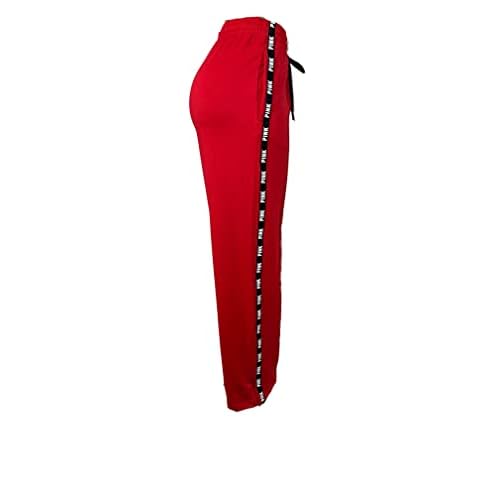 Victoria's Secret Pink High Waist Wide Leg Track Pant Color Red Size Large New