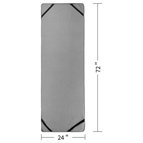 Polyte Microfiber Yoga Towel - Non Slip, 24x72 in, Gray