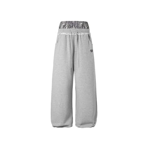 Aelfric Eden Baggy Wide Leg Sweatpants for Women Men Double Waist Camo Elastic Waisted Lounge Pants with Pockets