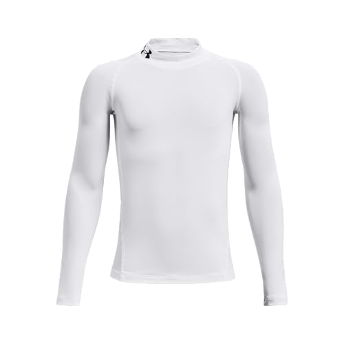 Under Armour Kids HeatGear Armour Mock Long Sleeve Top - Large White/Black