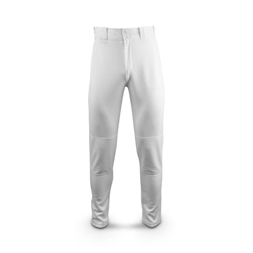 Men's Baseball Pants - Elite Apex Tapered Athletic Shorts, Small White