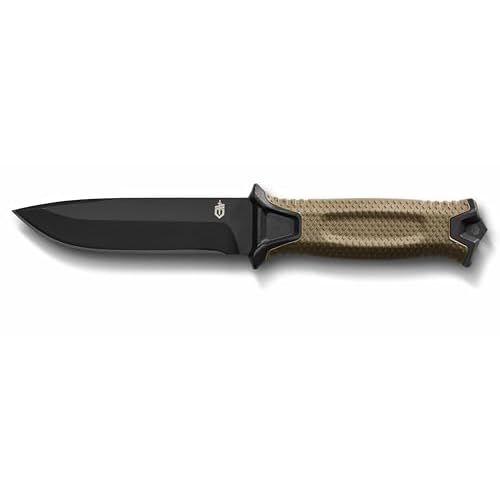 Gerber Gear StrongArm Knife - Fixed Blade - Tactical Knife for Survival Gear - Full Tang, 420HC Steel Blade - Camping Survival Knife - Made in USA - Plain edge, Coyote Brown