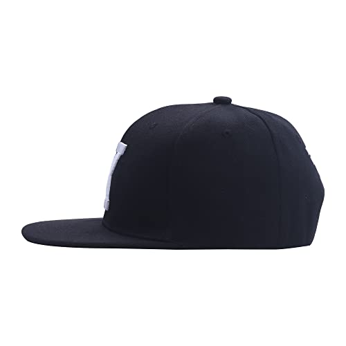 Black 3D Embroidered Logo Snapback Hat - Unisex Baseball Cap