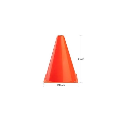CARTMAN Plastic Training Cones (Set of 12/24 Pack 9" or 12/24 Pack 7" or 12/24 Pack Disc Cone) Agility Soccer Cones, Indoor Outdoor and Festive Events Field Marker Agility Cones