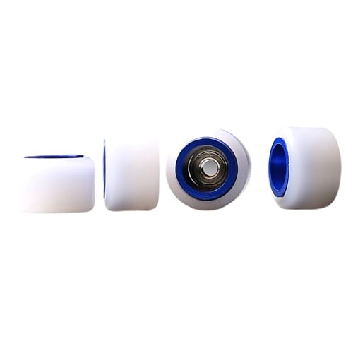 Fingerboard LongSpin Pro Wheel Finger Skateboard Extreme Sports Durable skid Strong Grip Handmade Outperform Polyurethane 7.62mm Twin Sheel White-Blue Wheel