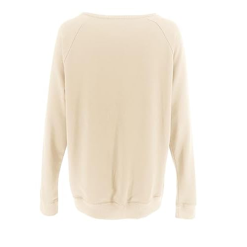 PRETTODAY Women's Casual Crew Neck Sweatshirts Raglan Long Sleeve Solid Tunic Tops Loose Pullovers