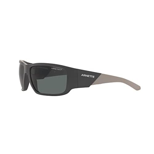 ARNETTE Man Sunglasses Matte Black Frame, Dark Grey Lenses, 64MM