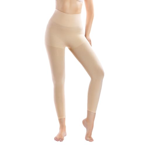 +MD Light Compression Tummy Control Leggings for Women Workout Gym Large Light Nude