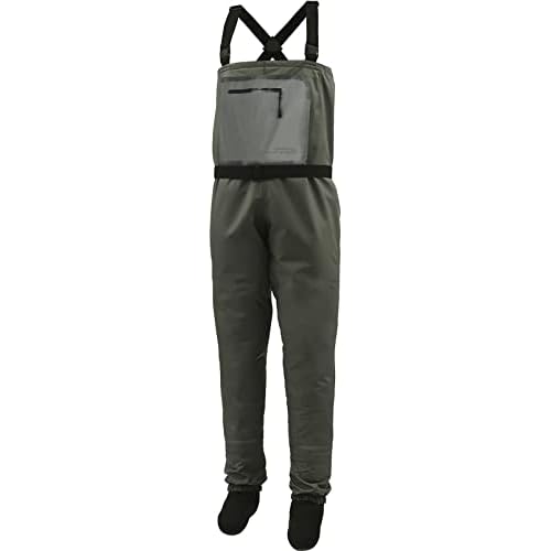 Dark Lightning Breathable Insulated Chest Waders, Perfect for 4 Seasons Fly Fishing Stocking Foot Waders for Men and Women