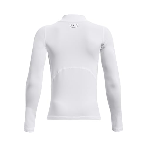 Under Armour Kids HeatGear Armour Mock Long Sleeve Top - Large White/Black