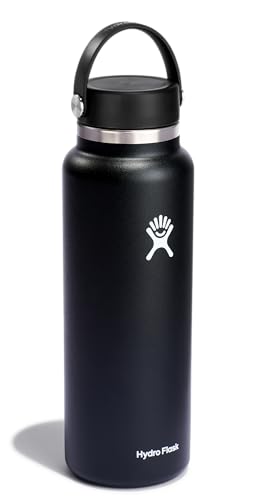 Hydro Flask 40 oz Insulated Water Bottle - Black, Wide Mouth, Leakproof