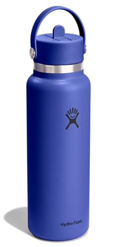 Insulated 40 Oz Stainless Steel Water Bottle with Leakproof Straw Lid