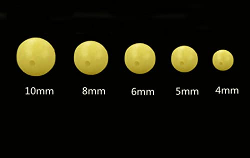 Yellow Toasis Round Hard Plastic Fishing Beads - 5 Sizes, 500pcs