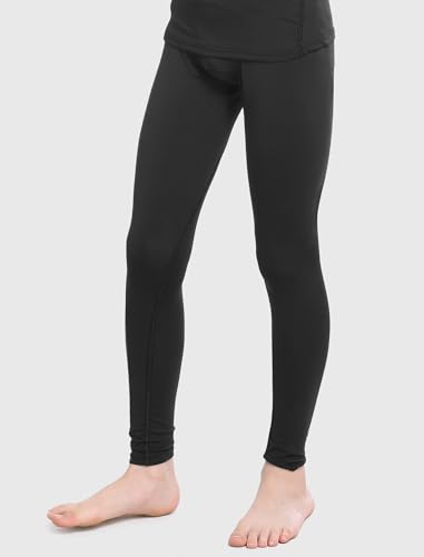 TELALEO Youth Compression Football Leggings - Large Black & White 2-Pack