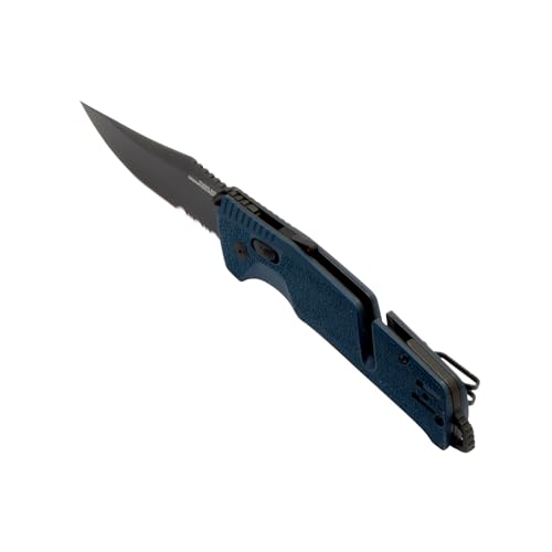 SOG Trident at Ambidextrous Professional Partially Serrated Folding Knives | Heat-Treated CRYO D2 Stainless Steel Blade