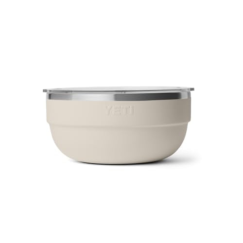 YETI Rambler Bowl, Vacuum Insulated, Stackable and Nestable Stainless Steel Bowl with Lid, 4.5 Quart, Cape Taupe