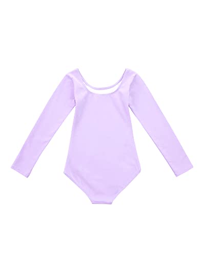 Girls Ballet Leotard Long Sleeve Dance Outfit Purple 4-5T by Stelle