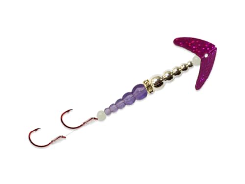 Double Hook Kokanee Pro Fishing Lure - Hot Pink Silver Tiger / Chrome / Pink
