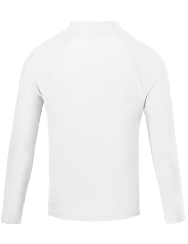 Toddler Boys Rash Guard Swim Shirt UPF 50+ Long Sleeve White Small