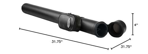 Casemaster Q-Vault Supreme Billiard/Pool Cue Hard Case, Holds 1 Complete 2-Piece Cue (1 Butt/1 Shaft), Black