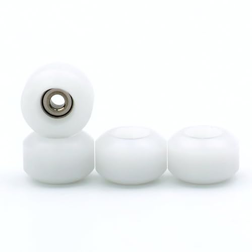 Fingerboard Wheels Durable Material Street Shape with Smooth Bearings (White)