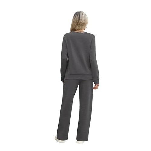 WIHOLL Women's 2 Piece Sets Sweatshirt Casual Travel Outfits Lounge Wide Leg Tracksuit Cozy Sweatsuits Fashion 2025