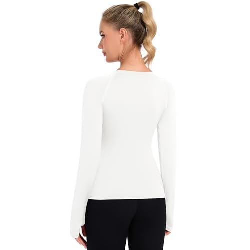 Loovoo Workout Tops for Women 1/2 Pack Long Sleeve Athletic Shirts with Thumb Holes Breathable Quick Dry Yoga T-Shirts