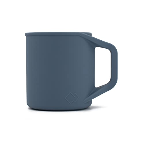 13 Ounce Silicone Travel Coffee Mug - Collapsible, Food Grade, BPA Free, Slate Blue