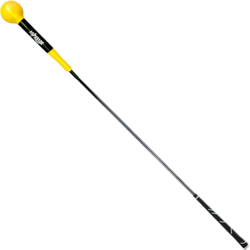 Yellow 48-Inch Golf Swing Trainer Aid for Strength Power & Tempo