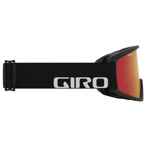Giro Semi Ski Goggles - Snowboard Goggles for Men, Women & Youth - Black Wordmark Strap with Amber Scarlet/Clear Lens